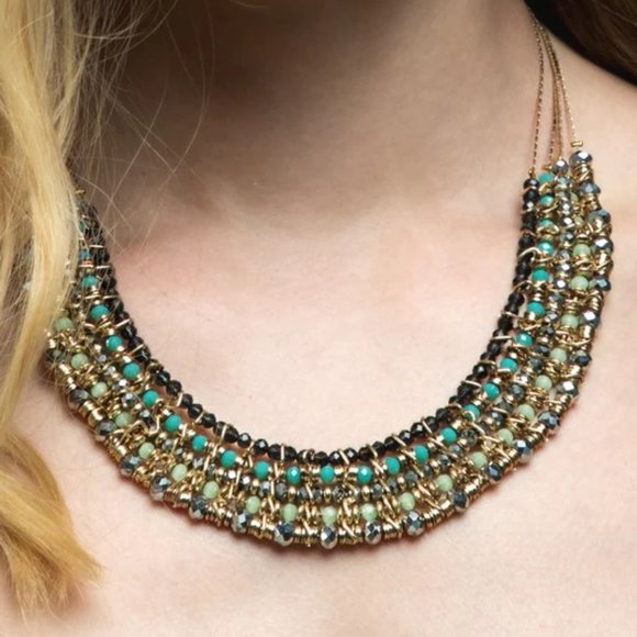 Natural Stone Tassel Statement Necklace - Picture 2 of 7